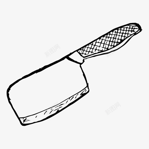 切肉刀斧子烹饪图标svg_新图网 https://ixintu.com 刀 切肉刀 厨房 斧子 烹饪 粗略的图标