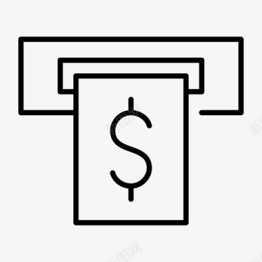 自动取款机货币付款图标图标