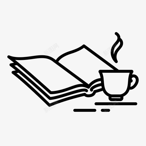 读书咖啡爱好图标svg_新图网 https://ixintu.com 咖啡 消遣 爱好 读书 读书和读书