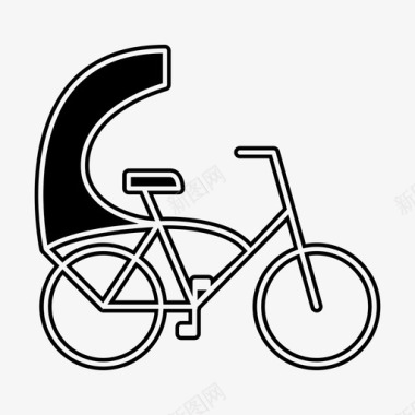 自行车出租自行车人力车图标图标
