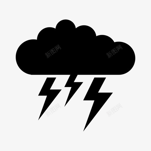 云与闪电气象自然图标svg_新图网 https://ixintu.com 云与闪电 气象 电力 自然 风暴
