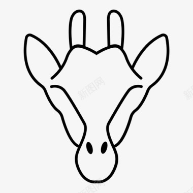 长颈鹿动物长颈鹿脸图标图标