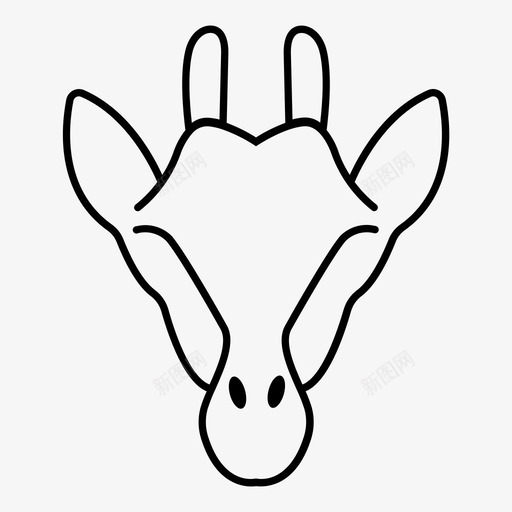 长颈鹿动物长颈鹿脸图标svg_新图网 https://ixintu.com 动物 动物脸 长颈鹿 长颈鹿脸