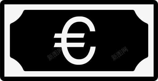 欧元钞票货币符号图标图标