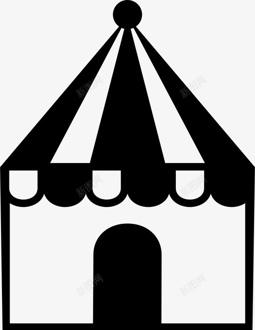 帐篷马戏团展览图标svg_新图网 https://ixintu.com 展览 帐篷 集市 马戏团