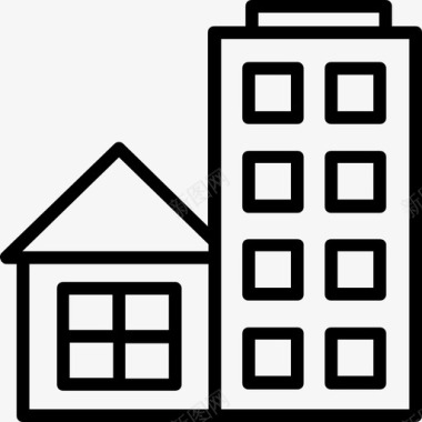 大户型楼房家庭住宅图标图标