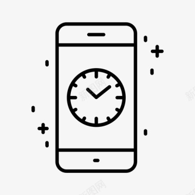 移动小时应用程序警报智能手机图标图标