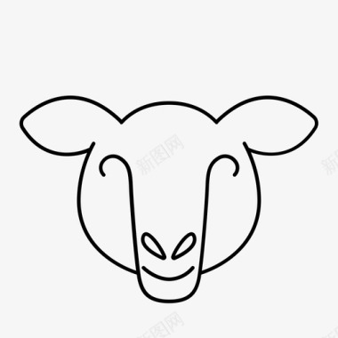 绵羊动物绵羊脸图标图标