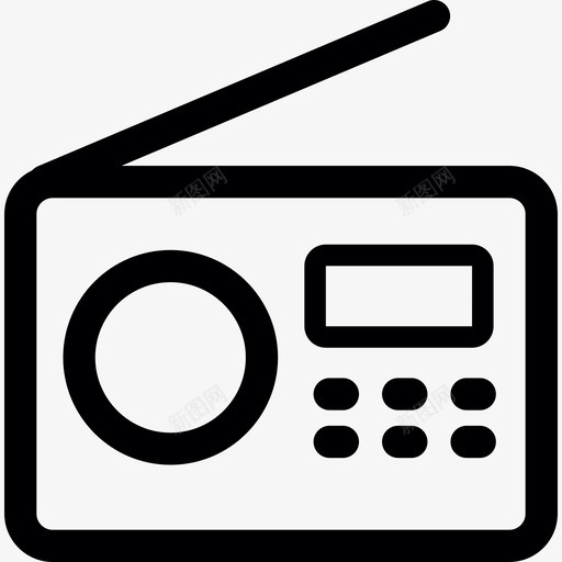 带天线技术媒体和技术的收音机图标svg_新图网 https://ixintu.com 媒体和技术的收音机 带天线 技术