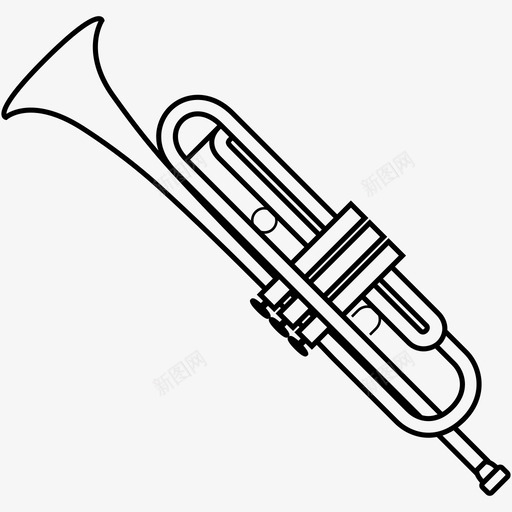 小号吹铜管图标svg_新图网 https://ixintu.com 乐器 吹 喇叭 小号 爵士乐 铜管 音乐家