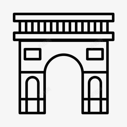 凯旋门建筑法国图标svg_新图网 https://ixintu.com 凯旋门 巴黎 建筑 法国