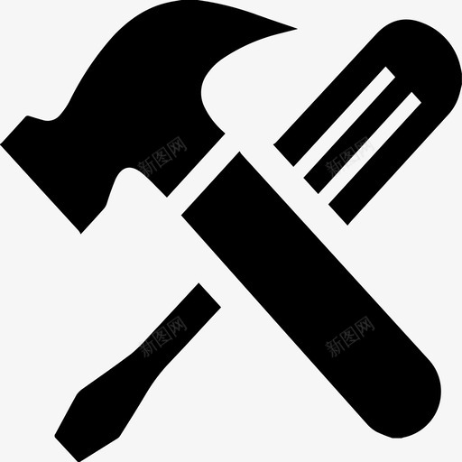 工具锤子螺丝刀图标svg_新图网 https://ixintu.com 工具 用户界面 螺丝刀 锤子