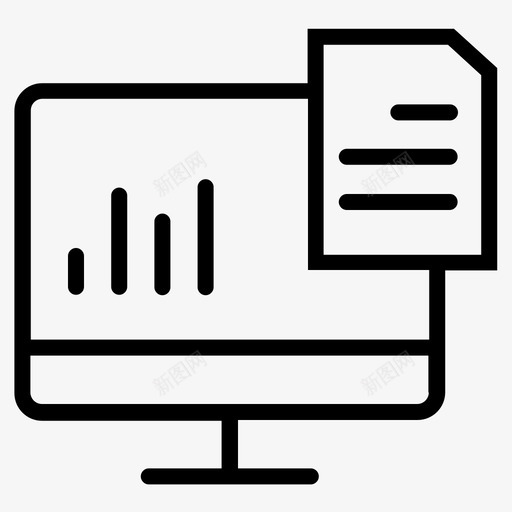 报告分析业务增长图标svg_新图网 https://ixintu.com 业务增长 业务市场 分析 图表 报告 计算机