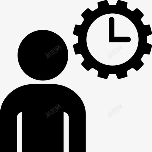 工作时间时钟伙计图标svg_新图网 https://ixintu.com 伙计 工作时间 时钟