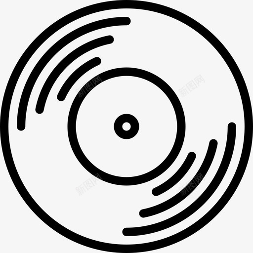 乙烯基音乐唱片图标svg_新图网 https://ixintu.com 乙烯基 唱片 复古 时髦轮廓 音乐