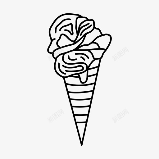 冰淇淋筒冰淇淋融化图标svg_新图网 https://ixintu.com 冰淇淋 冰淇淋筒 冰淇淋车 融化 超载