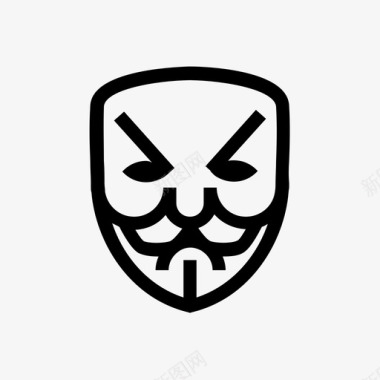匿名愤怒表情符号黑客图标图标