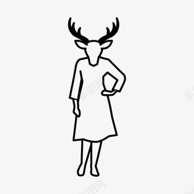 女神鹿鹿头图标图标