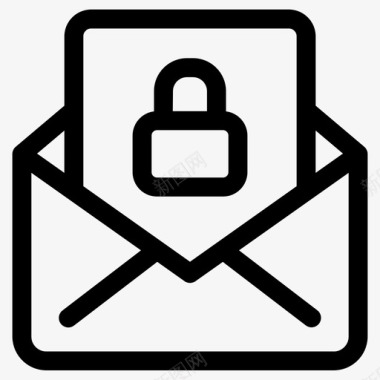 电子邮件保护受保护电子邮件安全线第三卷图标图标