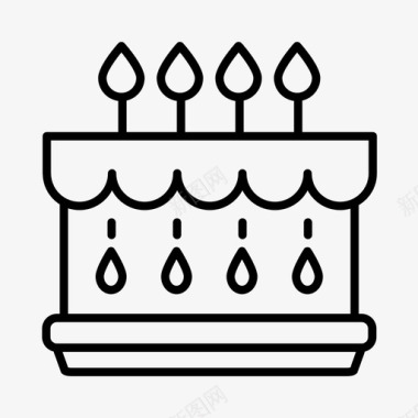生日蛋糕面包店甜点图标图标