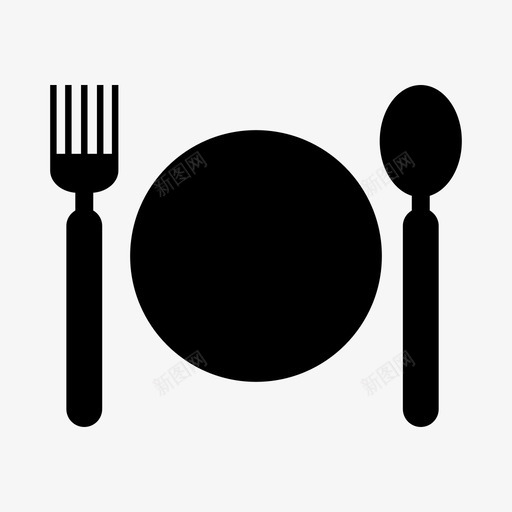 带餐具的盘子吃的食物图标svg_新图网 https://ixintu.com 厨房 吃的 带餐具的盘子 食物 餐厅