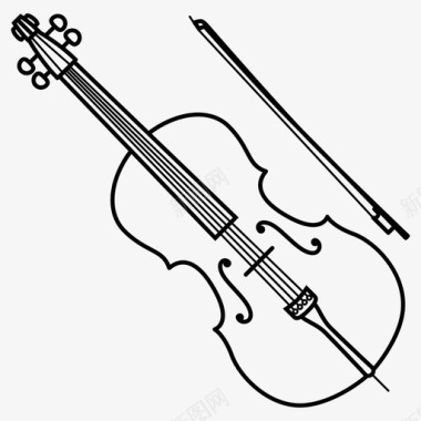 大提琴弓古典音乐图标图标