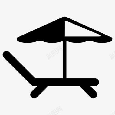 沙滩椅休息室夏季图标图标