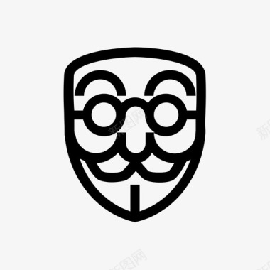 匿名眼镜表情符号黑客图标图标