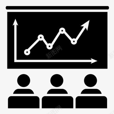 演示商务会议柱状图图标图标