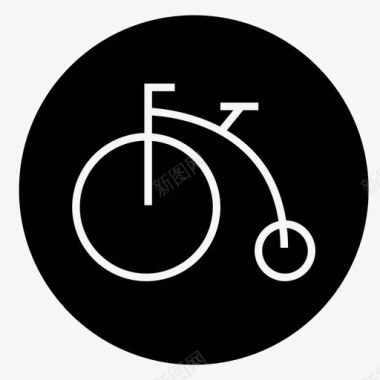 自行车便士硬币图标图标