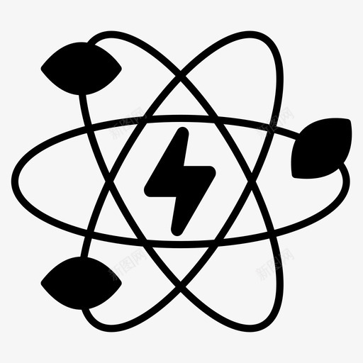 原子能绿色技术叶图标svg_新图网 https://ixintu.com 原子能 可再生能源绿色技术雕文 叶 绿色技术 能量