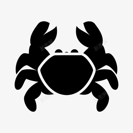 螃蟹动物海滩图标svg_新图网 https://ixintu.com 动物 海滩 海鲜 涂鸦 爪子 螃蟹
