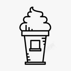 冰淇淋小店冰淇淋摊售货亭商人图标高清图片