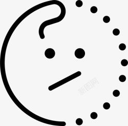 皱眉emoji矢量dotsmileyemoji脸图标高清图片