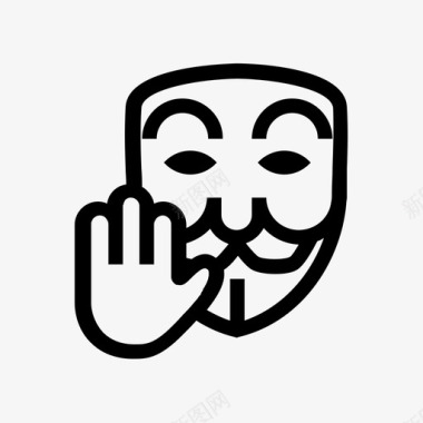 匿名停止表情符号黑客图标图标