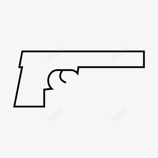 手枪行动枪图标svg_新图网 https://ixintu.com 战争武器 手枪 枪 行动 警用武器