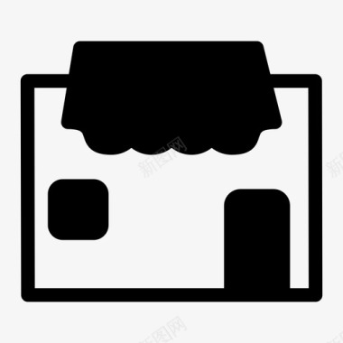 商店建筑物咖啡店图标图标