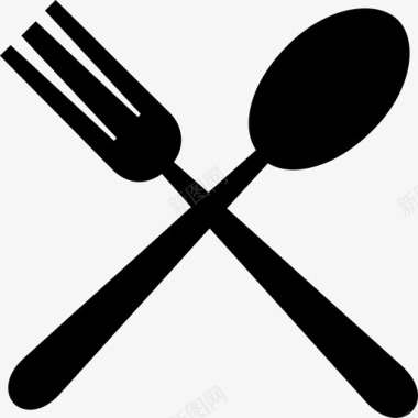 勺子和叉子餐具餐厅图标图标