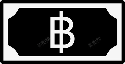 泰铢钞票货币符号图标图标