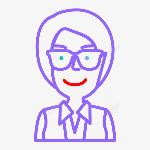 女商人化身眼镜图标svg_新图网 https://ixintu.com 化身 女商人 眼镜
