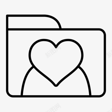 文件夹数据心脏图标图标
