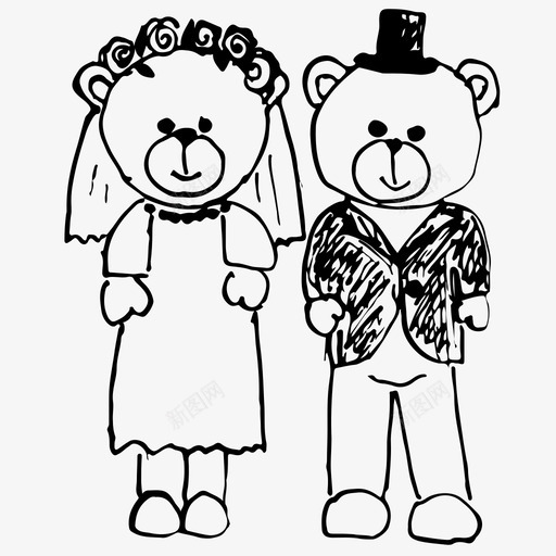 新婚夫妇新娘新郎图标svg_新图网 https://ixintu.com 刚结婚 婚礼 新娘 新婚夫妇 新郎 粗略的图标