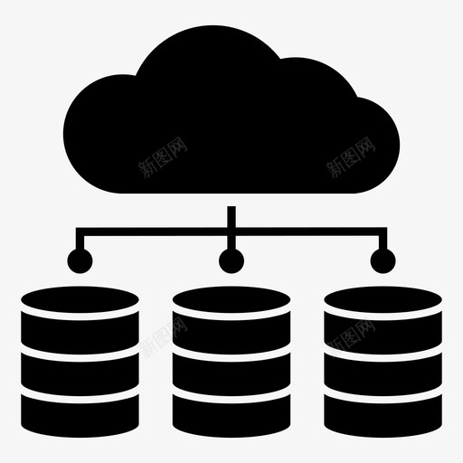 云存储连接数据库图标svg_新图网 https://ixintu.com 云存储 分布式网络 技术元素 数据库 连接
