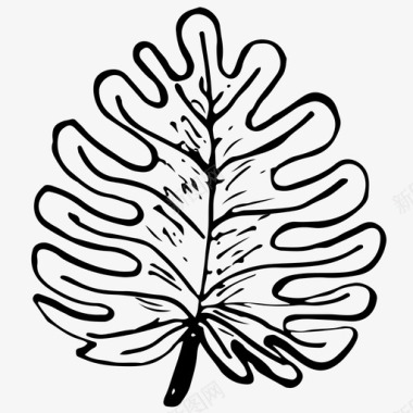 叶子秋天手绘图标图标