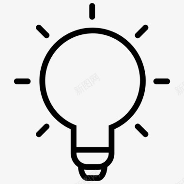 商业理念灯泡商业解决方案图标图标