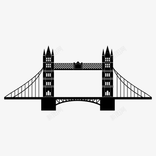伦敦塔桥天际线旅游图标svg_新图网 https://ixintu.com 伦敦塔桥 城市天际线 塔桥 天际线 旅游