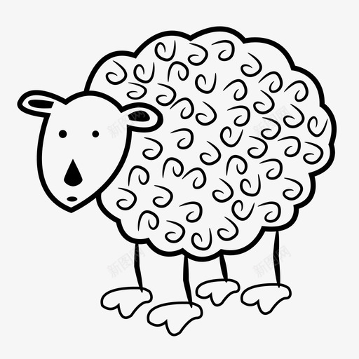 绵羊动物卡通图标svg_新图网 https://ixintu.com 动物 卡通 有趣的卡通 绵羊 羔羊 跟随