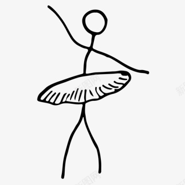 棒形芭蕾舞演员芭蕾舞图标图标