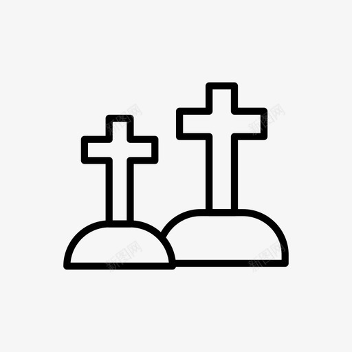 墓地棺材万圣节图标svg_新图网 https://ixintu.com 万圣节 万圣节线图标 墓地 墓碑 撕裂 棺材