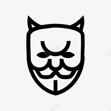 匿名邪恶表情符号黑客图标图标